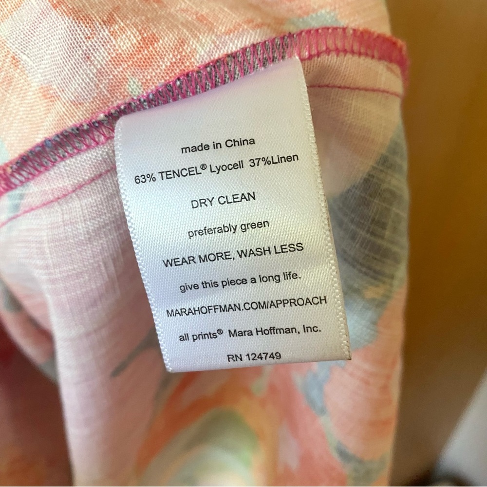 Mara Hoffman mei linen midi dress red florals - Picture 7 of 13